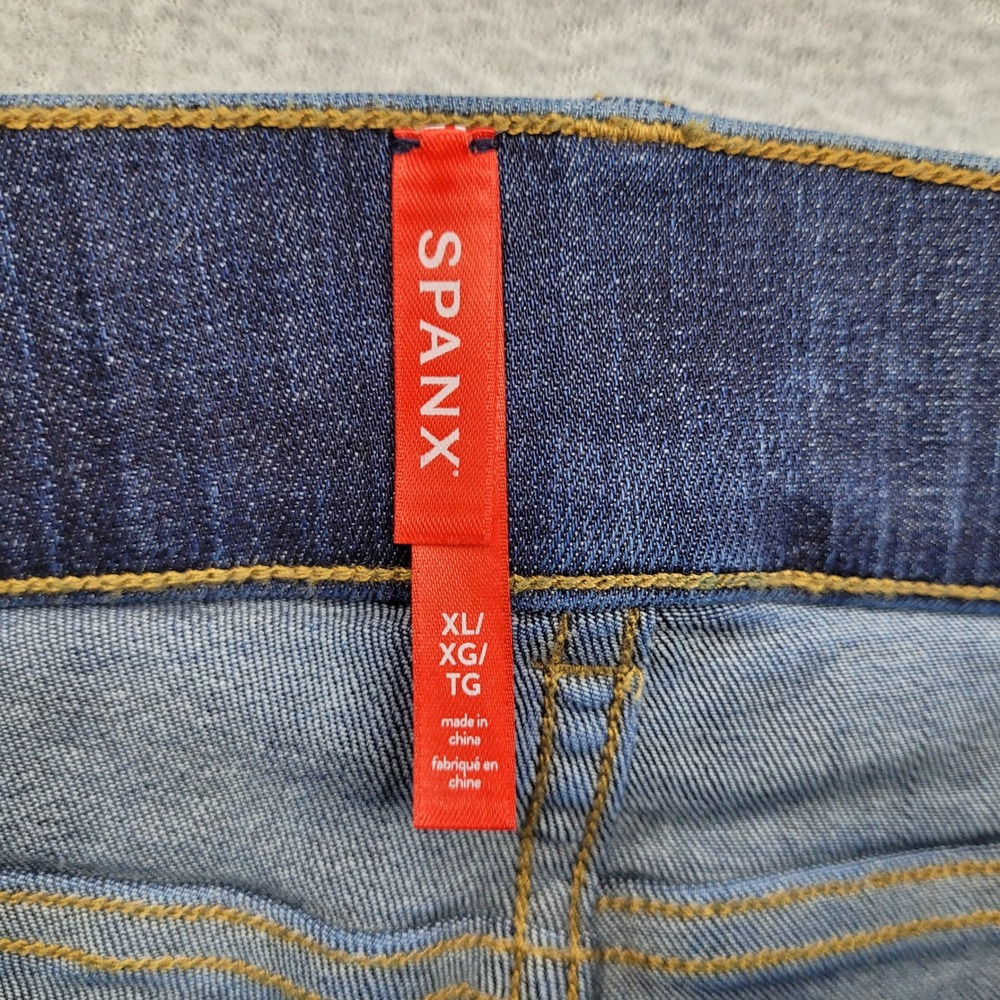 Spanx Flare Jeans Womens XL Midnight Shade Blue Pull On Denim 20327R - Picture 6 of 8